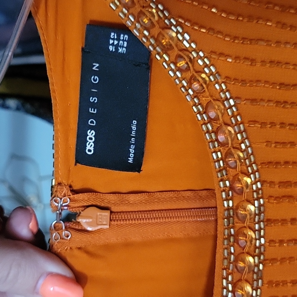 Orange Fringe Dress - Picture 7 of 7